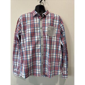 Fresh Brand Vintage Label Size 3XL Button Up‎ Long Sleeve vibrant plaid colors